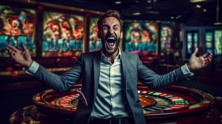 Tata letak meja roulette dengan berbagai pilihan taruhan ditampilkan